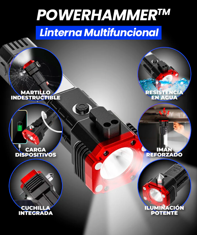 PowerHammer - Linterna Multifuncional