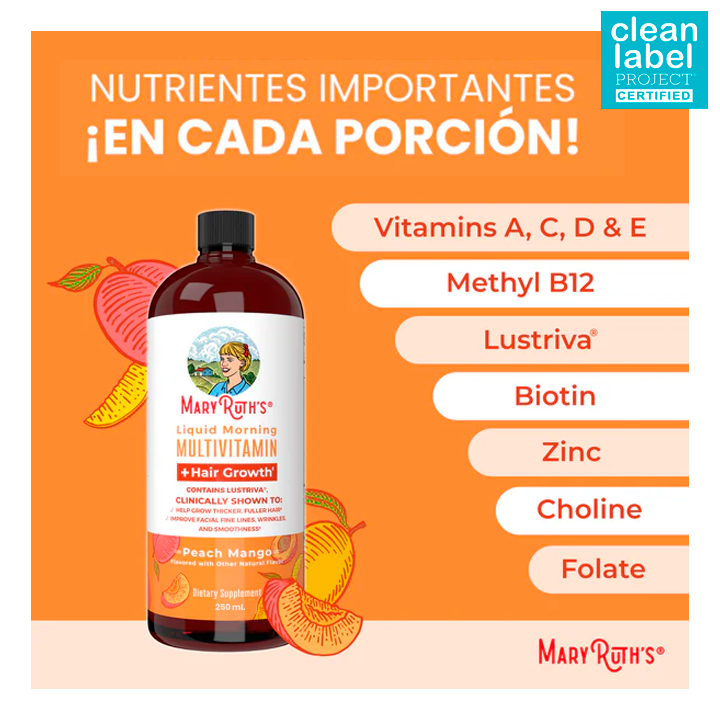 MARY RUTH´S - Multivitamínico líquido + Crecimiento del cabello